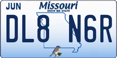 MO license plate DL8N6R