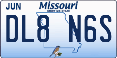 MO license plate DL8N6S