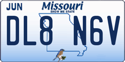 MO license plate DL8N6V