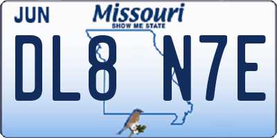 MO license plate DL8N7E