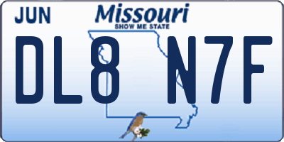 MO license plate DL8N7F