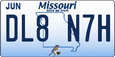 MO license plate DL8N7H