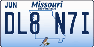MO license plate DL8N7I
