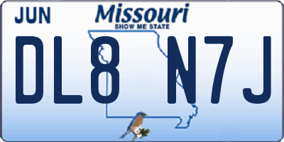 MO license plate DL8N7J