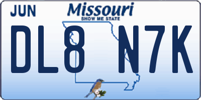 MO license plate DL8N7K