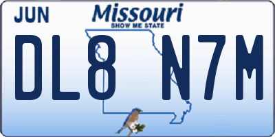MO license plate DL8N7M