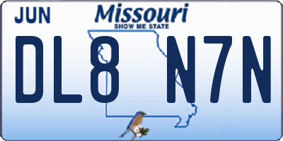 MO license plate DL8N7N