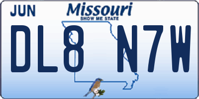 MO license plate DL8N7W