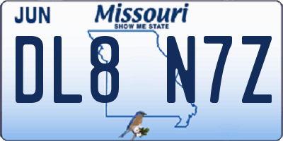 MO license plate DL8N7Z
