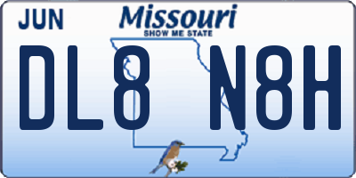 MO license plate DL8N8H