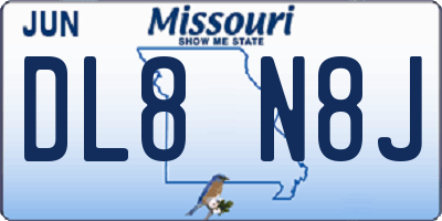 MO license plate DL8N8J