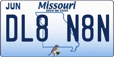 MO license plate DL8N8N