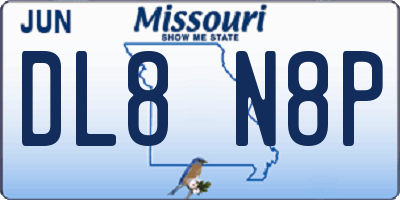 MO license plate DL8N8P