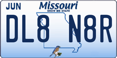 MO license plate DL8N8R
