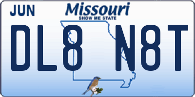 MO license plate DL8N8T
