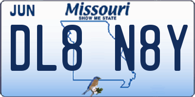 MO license plate DL8N8Y