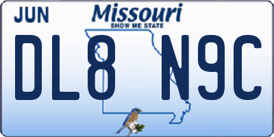 MO license plate DL8N9C