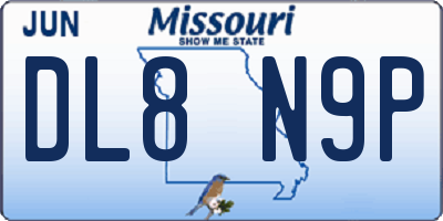MO license plate DL8N9P
