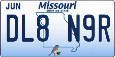 MO license plate DL8N9R