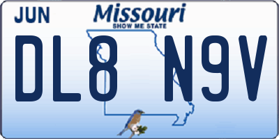 MO license plate DL8N9V