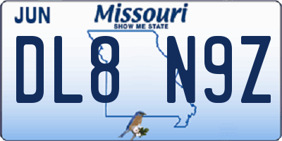 MO license plate DL8N9Z
