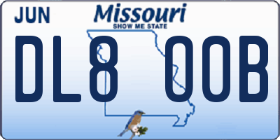 MO license plate DL8O0B