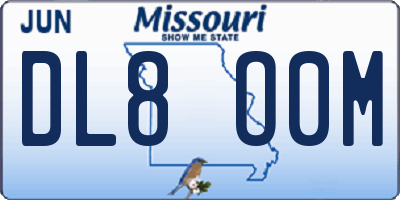MO license plate DL8O0M