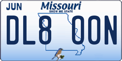 MO license plate DL8O0N