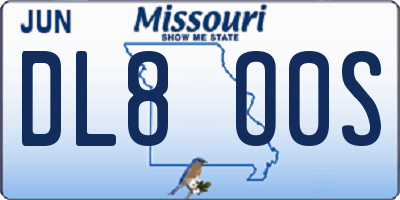MO license plate DL8O0S