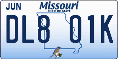 MO license plate DL8O1K