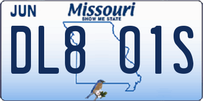 MO license plate DL8O1S