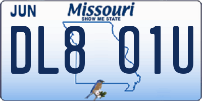 MO license plate DL8O1U