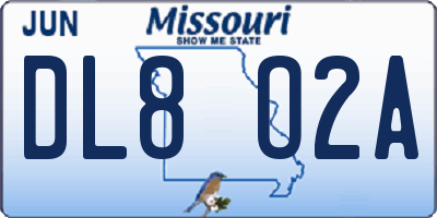 MO license plate DL8O2A