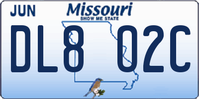 MO license plate DL8O2C