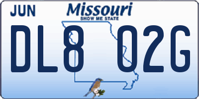 MO license plate DL8O2G