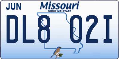 MO license plate DL8O2I
