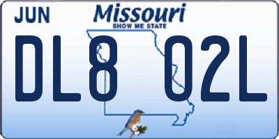 MO license plate DL8O2L