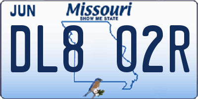 MO license plate DL8O2R