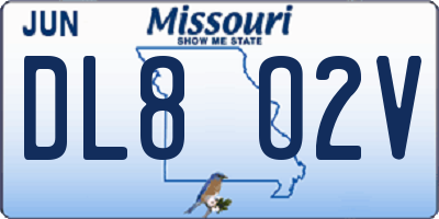MO license plate DL8O2V