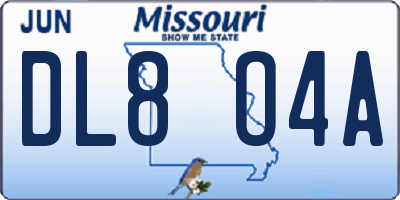 MO license plate DL8O4A