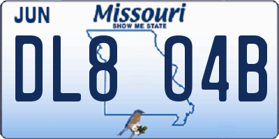MO license plate DL8O4B