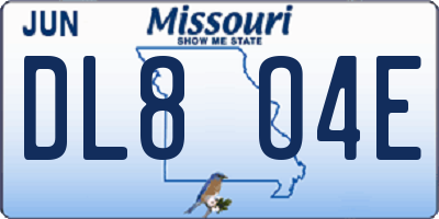 MO license plate DL8O4E