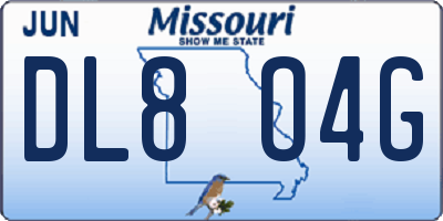 MO license plate DL8O4G