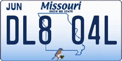 MO license plate DL8O4L