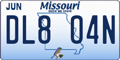 MO license plate DL8O4N