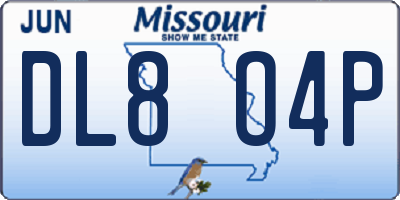 MO license plate DL8O4P