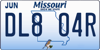 MO license plate DL8O4R