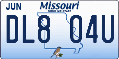 MO license plate DL8O4U