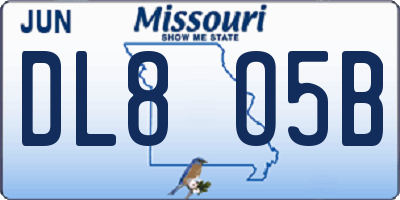 MO license plate DL8O5B