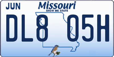 MO license plate DL8O5H